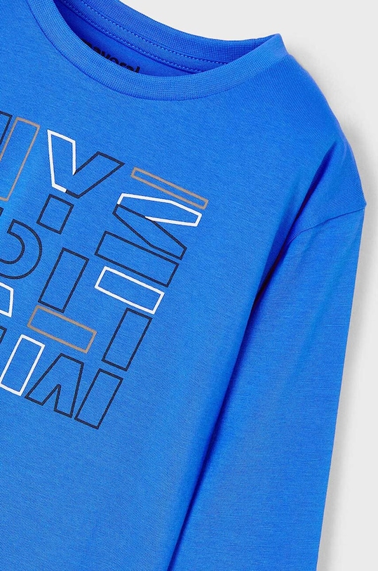 Dětské bavlněné tričko s dlouhým rukávem Mayoral 173.5C.Mini.9BYH modrá AW24
