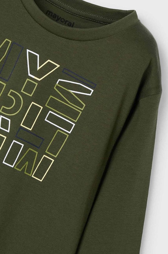 Dětské bavlněné tričko s dlouhým rukávem Mayoral 173.5C.Mini.9BYH zelená AW24