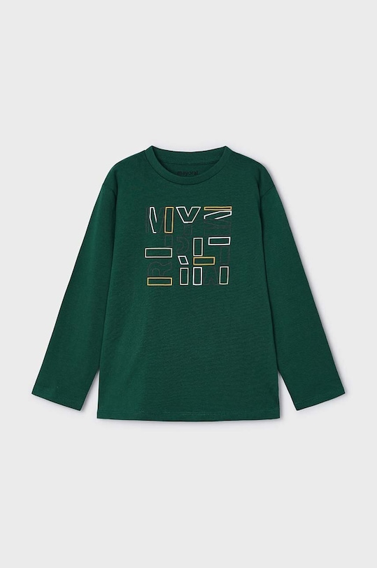 Mayoral longsleeve bawełniany dziecięcy 173.5C.Mini.9BYH zielony AW24