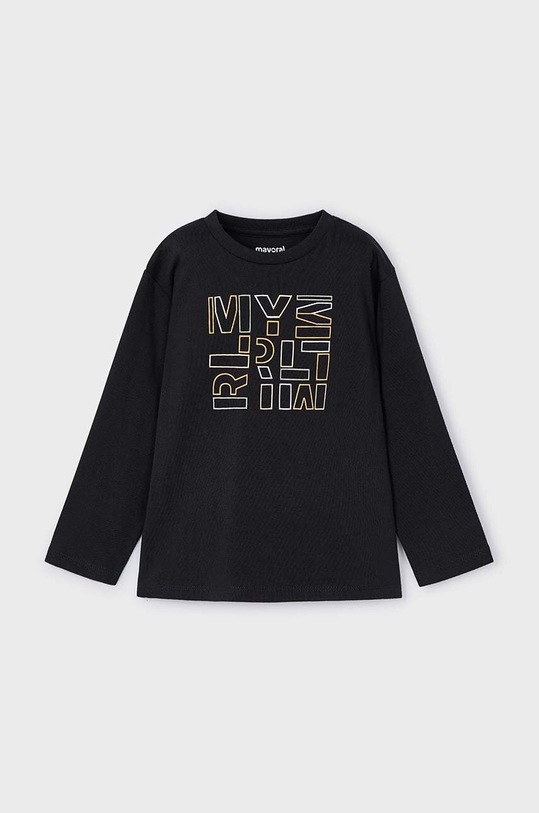 Mayoral longsleeve bawełniany dziecięcy nadruk czarny 173.5C.Mini.9BYH