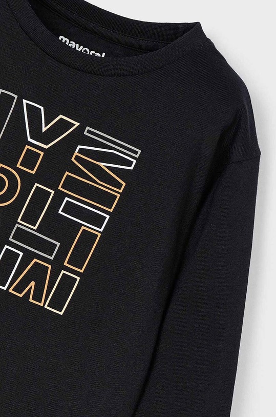 Mayoral longsleeve bawełniany dziecięcy 173.5C.Mini.9BYH czarny AW24