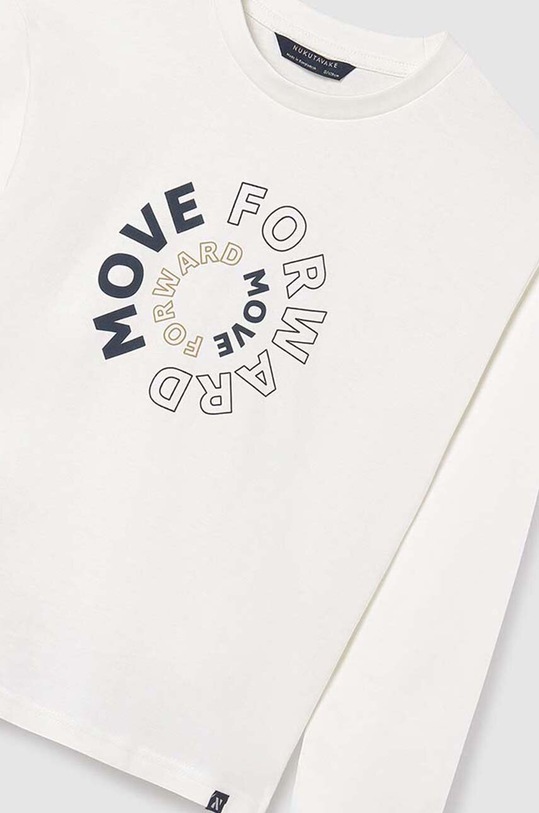 Dětské bavlněné tričko s dlouhým rukávem Mayoral 842.7A.Junior.9BYH béžová AW24