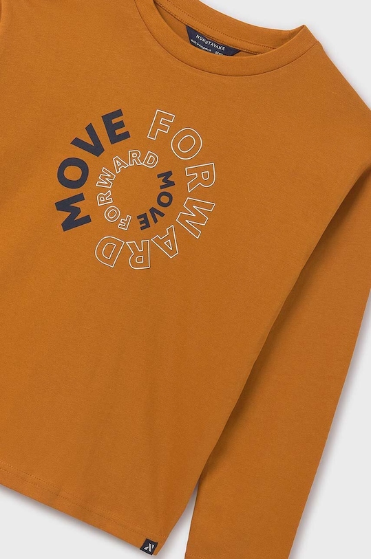 Dětské bavlněné tričko s dlouhým rukávem Mayoral 842.7A.Junior.9BYH oranžová AW24