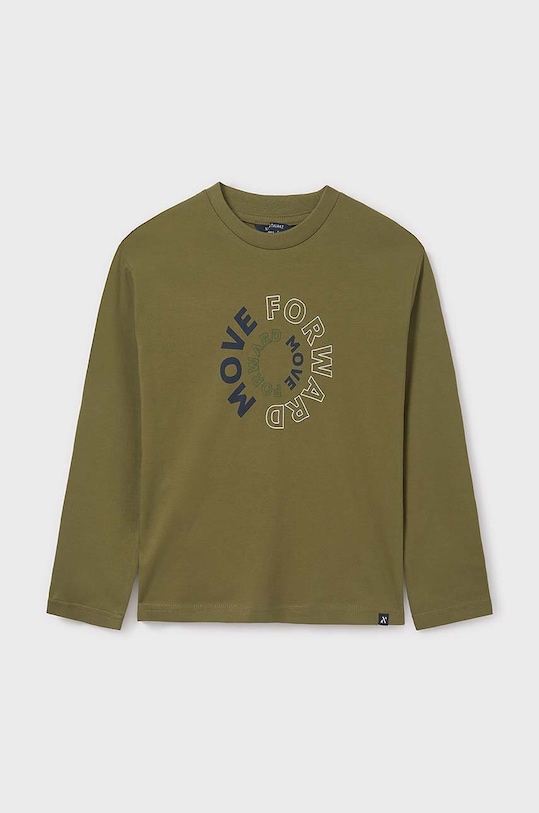 Mayoral longsleeve din bumbac pentru copii print verde 842.7A.Junior.9BYH