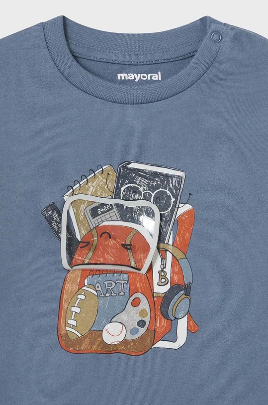 CHLAPEC Dětské bavlněné tričko s dlouhým rukávem Mayoral 2033.3C.Baby.9BYH modrá