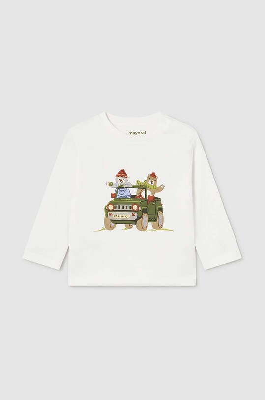 Mayoral longsleeve din bumbac pentru bebeluși print bej 2034.3D.Baby.9BYH