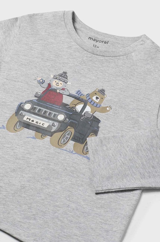 Mayoral longsleeve din bumbac pentru bebeluși 2034.3D.Baby.9BYH gri AW24