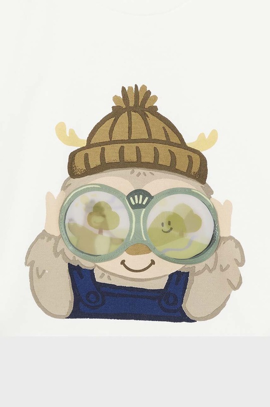 Mayoral longsleeve bawełniany niemowlęcy 2036.3D.Baby.9BYH beżowy AW24