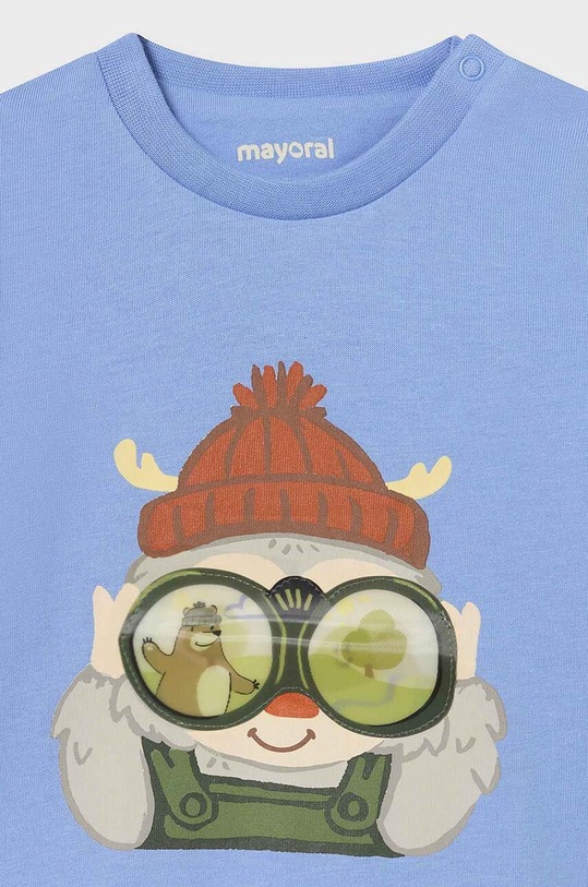 CHLAPEC Dětské bavlněné tričko s dlouhým rukávem Mayoral 2036.3D.Baby.9BYH modrá