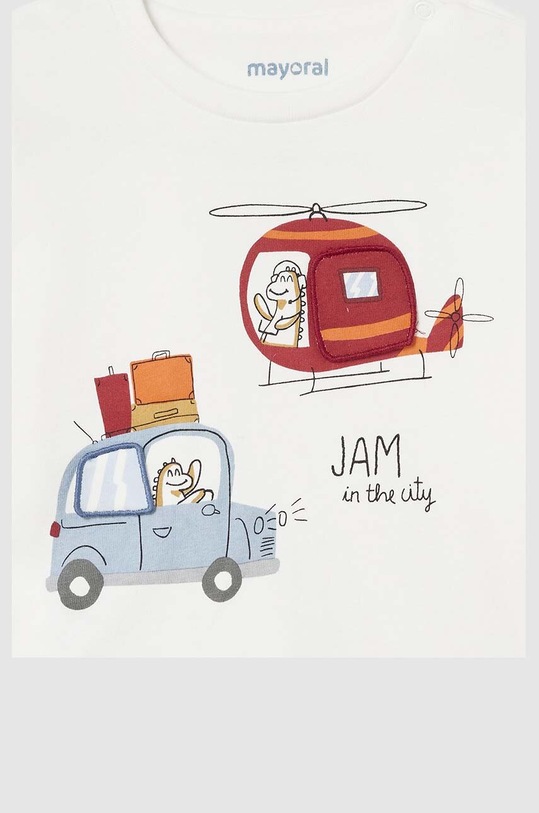 Mayoral longsleeve bawełniany niemowlęcy 2038.3E.Baby.9BYH beżowy AW24