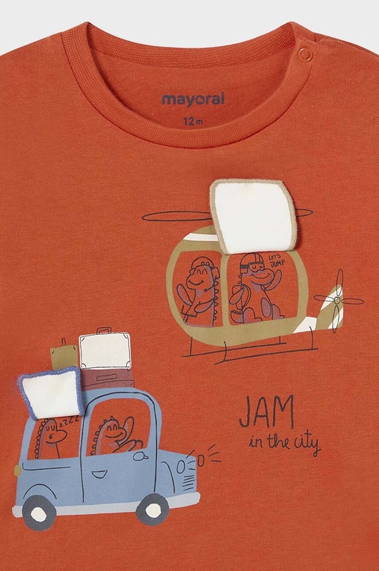 Chłopiec Mayoral longsleeve bawełniany niemowlęcy 2038.3E.Baby.9BYH pomarańczowy