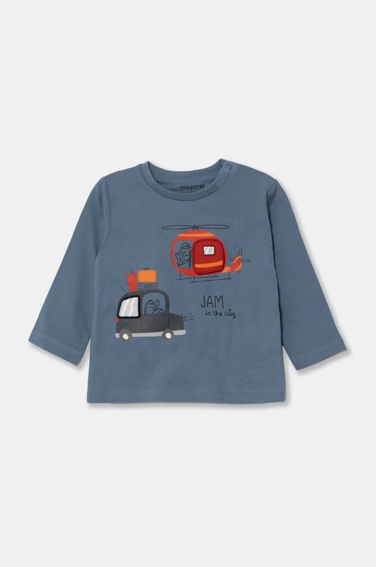 Mayoral longsleeve din bumbac pentru bebeluși print albastru 2038.3E.Baby.9BYH