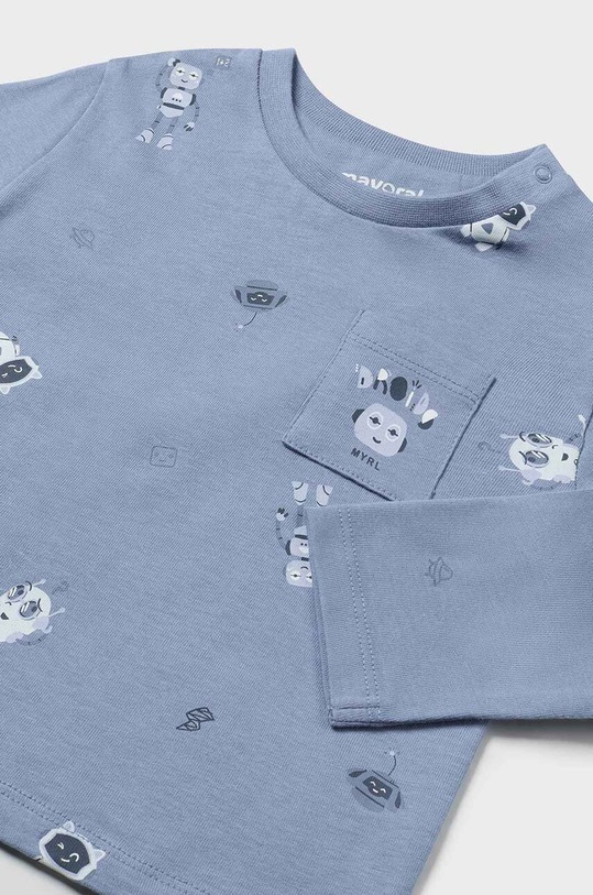 Mayoral longsleeve bawełniany niemowlęcy 2041.3F.Baby.9BYH niebieski AW24