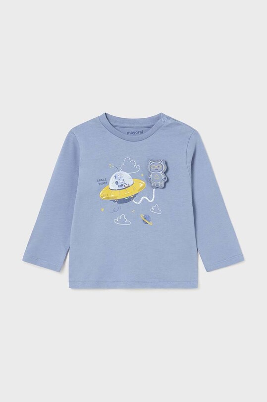 Mayoral longsleeve din bumbac pentru bebeluși imprimeu albastru 2042.3F.Baby.9BYH