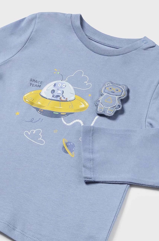 Dětské bavlněné tričko s dlouhým rukávem Mayoral 2042.3F.Baby.9BYH modrá AW24