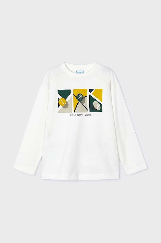 Dětské bavlněné tričko s dlouhým rukávem Mayoral kulatý modrá 4043.5C.Mini.9BYH