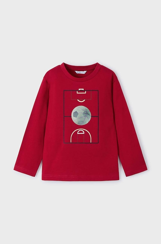 Mayoral longsleeve bawełniany dziecięcy nadruk czerwony 4044.5C.Mini.9BYH