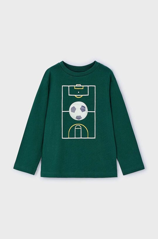 Mayoral longsleeve bawełniany dziecięcy nadruk zielony 4044.5C.Mini.9BYH
