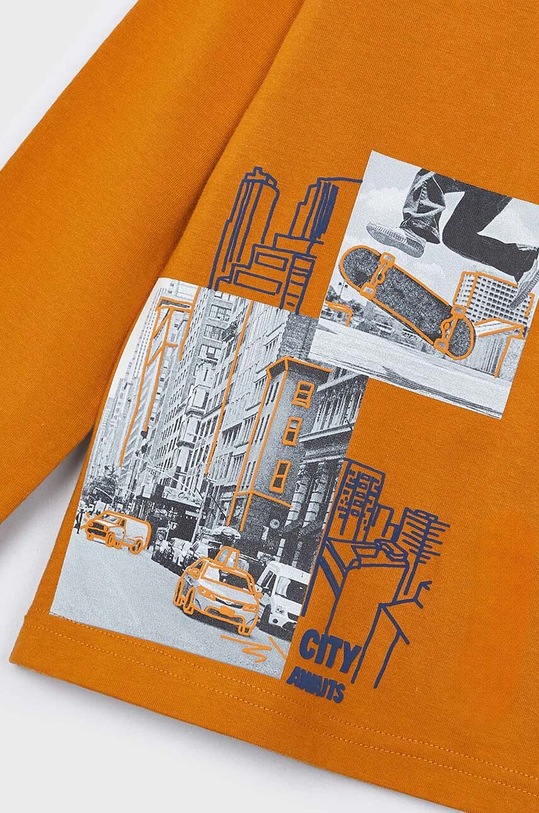 CHLAPEC Dětské bavlněné tričko s dlouhým rukávem Mayoral 4048.5E.Mini.9BYH oranžová