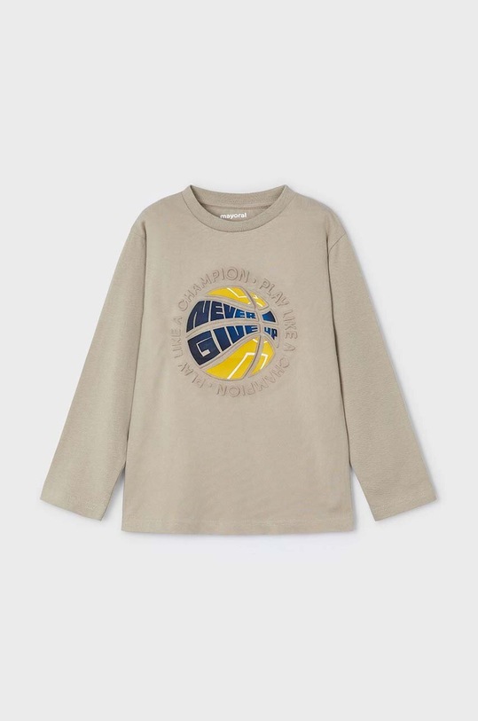 Mayoral longsleeve bawełniany dziecięcy 4050.5E.Mini.9BYH beżowy AW24