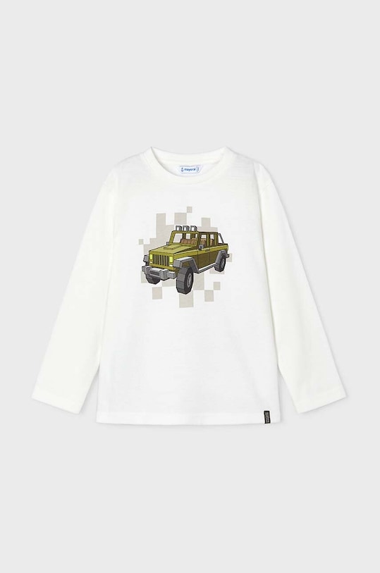 Mayoral longsleeve bawełniany dziecięcy 4052.5F.Mini.9BYH zielony AW24