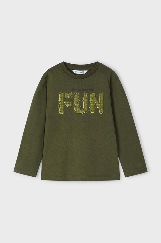 Mayoral longsleeve din bumbac pentru copii 2-pack 4053.5F.Mini.9BYH verde AW24