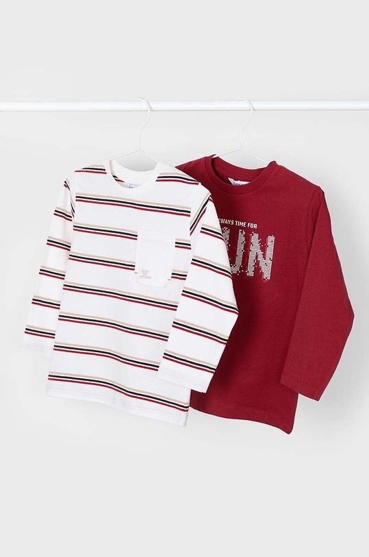Mayoral longsleeve din bumbac pentru copii 2-pack print maro 4053.5F.Mini.9BYH