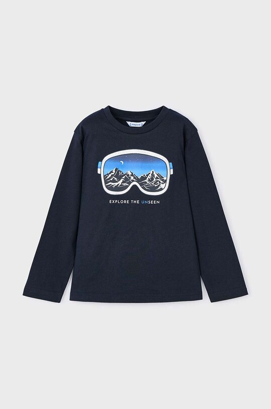 Mayoral longsleeve din bumbac pentru copii print bleumarin 4056.5G.Mini.9BYH