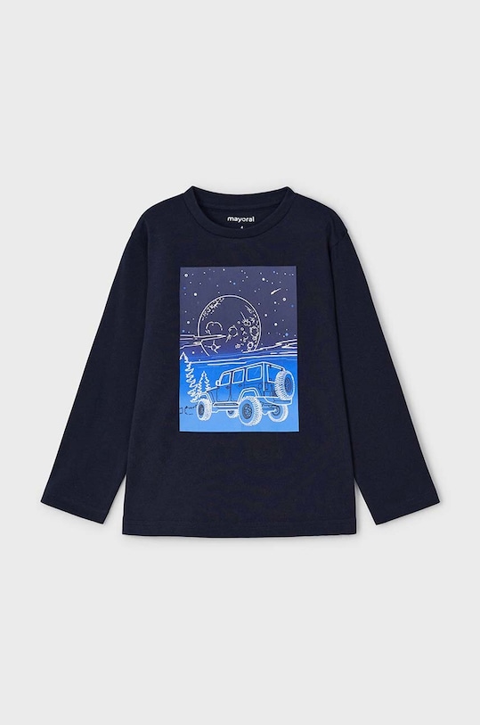Mayoral longsleeve bawełniany dziecięcy 4057.5G.Mini.9BYH niebieski AW24