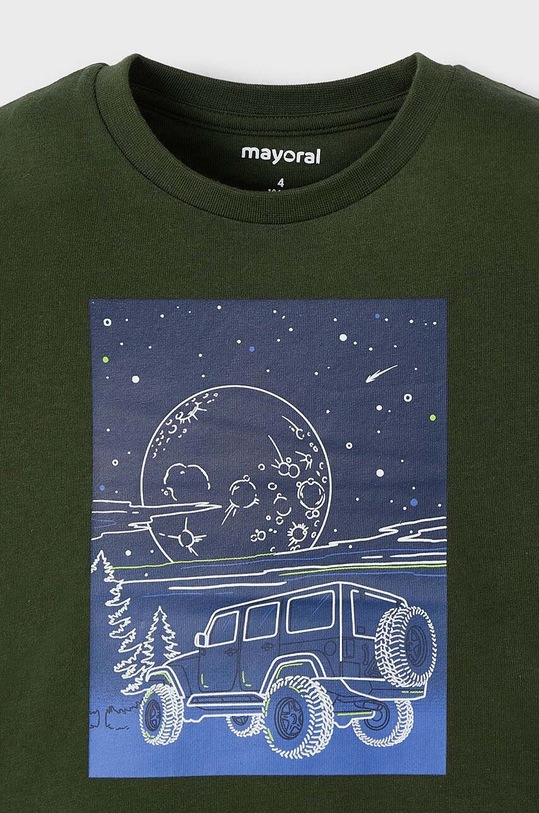 Mayoral longsleeve bawełniany dziecięcy 4057.5G.Mini.9BYH zielony AW24