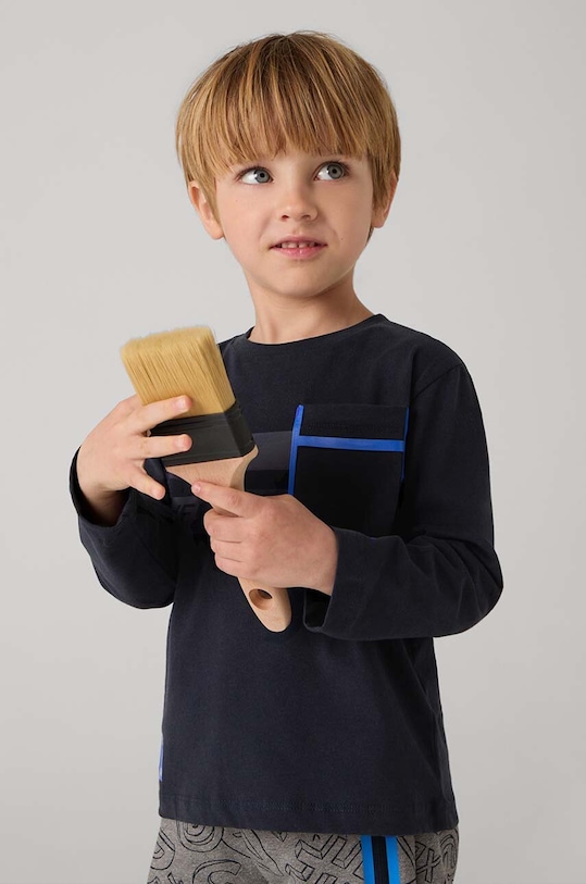 Mayoral longsleeve din bumbac pentru copii print bleumarin 4058.5H.Mini.9BYH