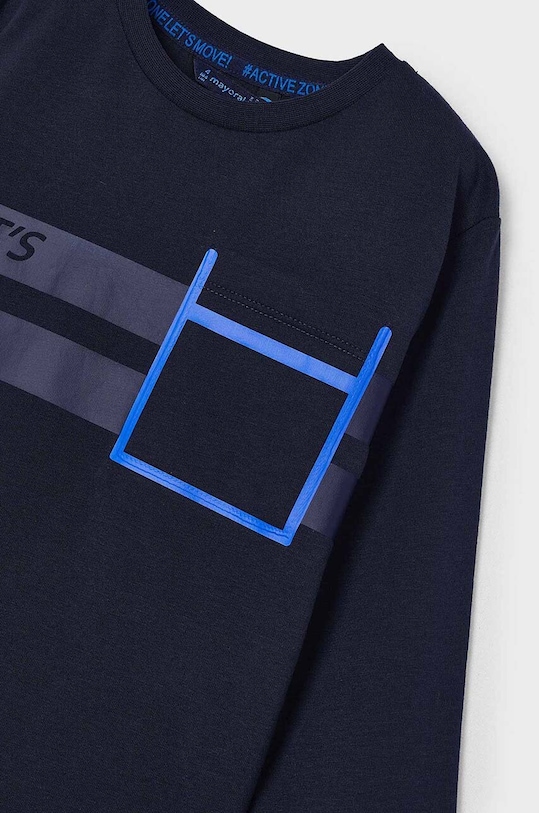 Băieți Mayoral longsleeve din bumbac pentru copii 4058.5H.Mini.9BYH bleumarin