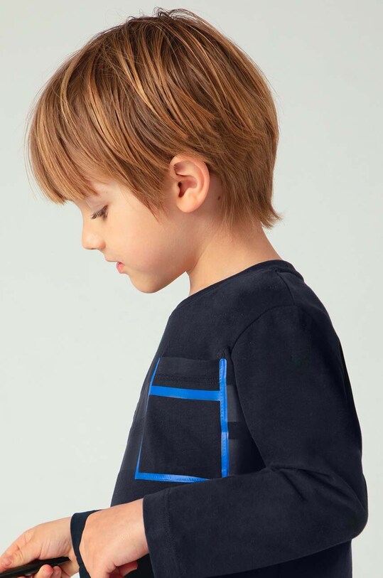 Mayoral longsleeve din bumbac pentru copii 4058.5H.Mini.9BYH bleumarin