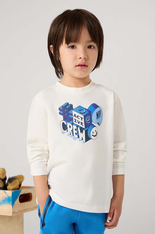 Хлопковый детский лонгслив Mayoral хлопок бежевый 4059.5H.Mini.9BYH