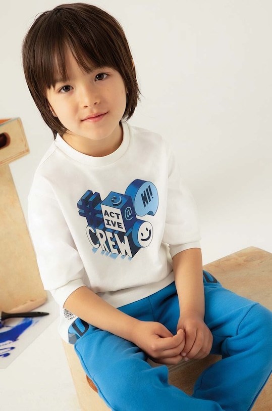 Mayoral longsleeve bawełniany dziecięcy 4059.5H.Mini.9BYH beżowy