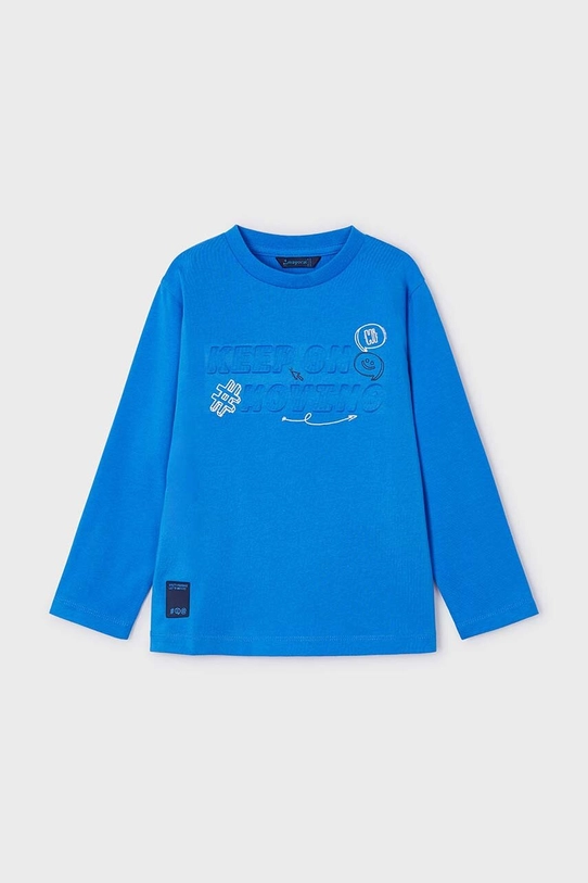 Mayoral longsleeve din bumbac pentru copii 4060.5H.Mini.9BYH albastru AW24