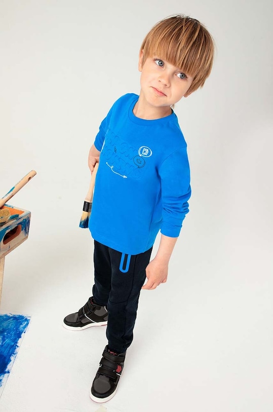 Mayoral longsleeve bawełniany dziecięcy niebieski 4060.5H.Mini.9BYH