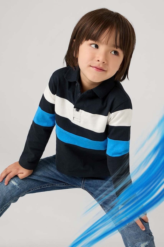 Dětské bavlněné tričko s dlouhým rukávem Mayoral modrá 4103.5A.Mini.9BYH