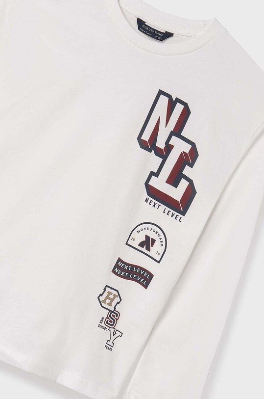 Dětské bavlněné tričko s dlouhým rukávem Mayoral 7078.7A.Junior.9BYH béžová AW24