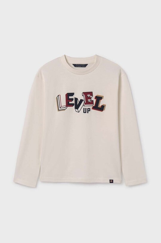 Хлопковый детский лонгслив Mayoral 7079.7A.Junior.9BYH бежевый AW24