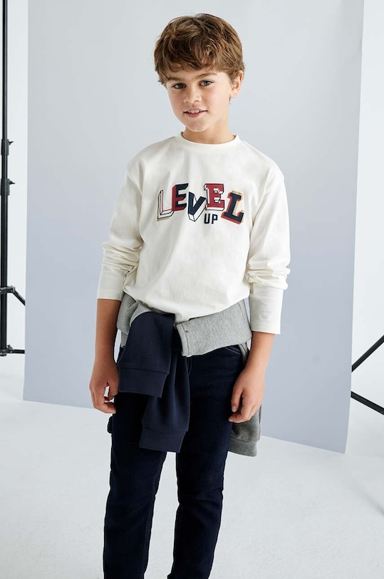 Mayoral longsleeve din bumbac pentru copii 7079.7A.Junior.9BYH bej