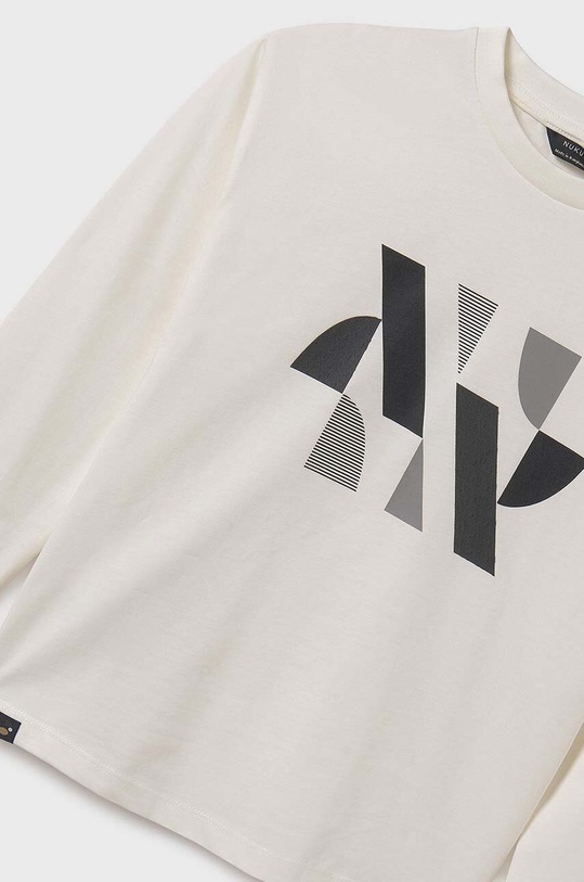 Mayoral longsleeve bawełniany dziecięcy 7080.7B.Junior.9BYH beżowy AW24