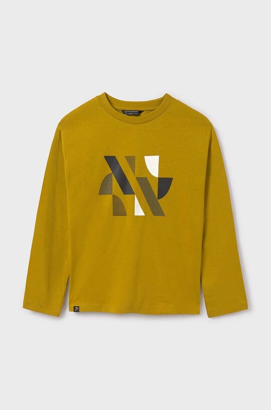 Mayoral longsleeve din bumbac pentru copii print verde 7080.7B.Junior.9BYH