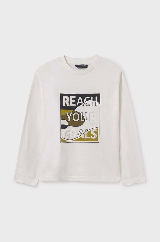 Mayoral longsleeve din bumbac pentru copii print verde 7081.7B.Junior.9BYH