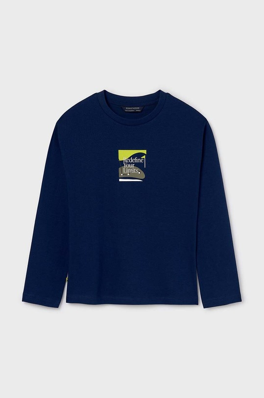 Mayoral longsleeve din bumbac pentru copii print bleumarin 7082.7B.Junior.9BYH