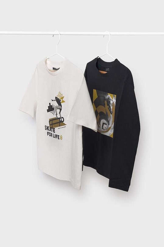 Mayoral longsleeve din bumbac pentru copii 2-pack print verde 7083.7C.Junior.9BYH