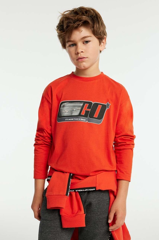Mayoral longsleeve din bumbac pentru copii print portocaliu 7088.7D.Junior.9BYH