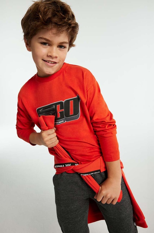 Mayoral longsleeve din bumbac pentru copii 7088.7D.Junior.9BYH portocaliu