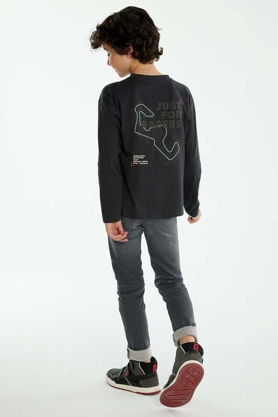 Mayoral longsleeve bawełniany dziecięcy 7089.7D.Junior.9BYH szary