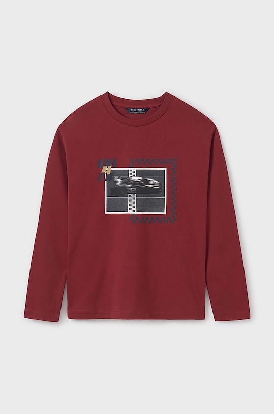 Mayoral longsleeve din bumbac pentru copii 2-pack 7090.7D.Junior.9BYH rosu AW24